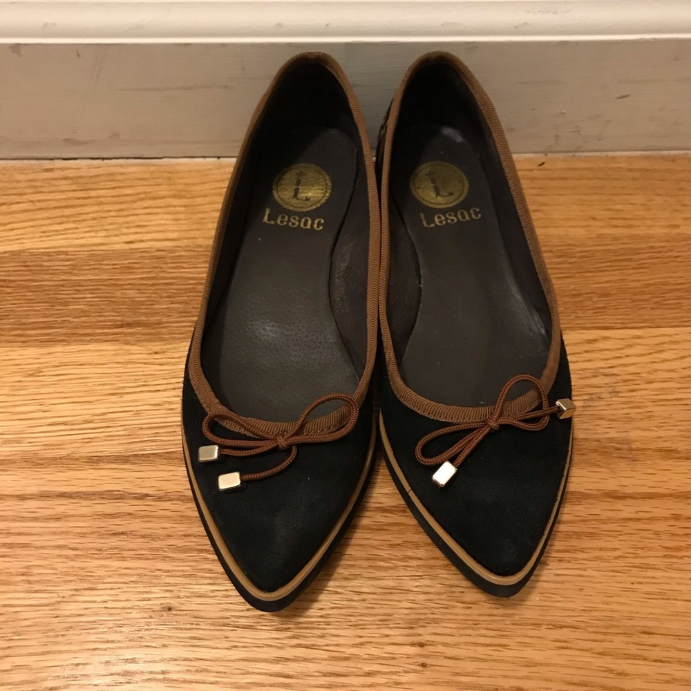 New without tags Black Suede Flats